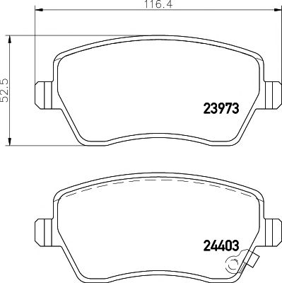 HELLA PAGID 8db355012301 -  Комплект тормозных колодок, дисковый тормоз